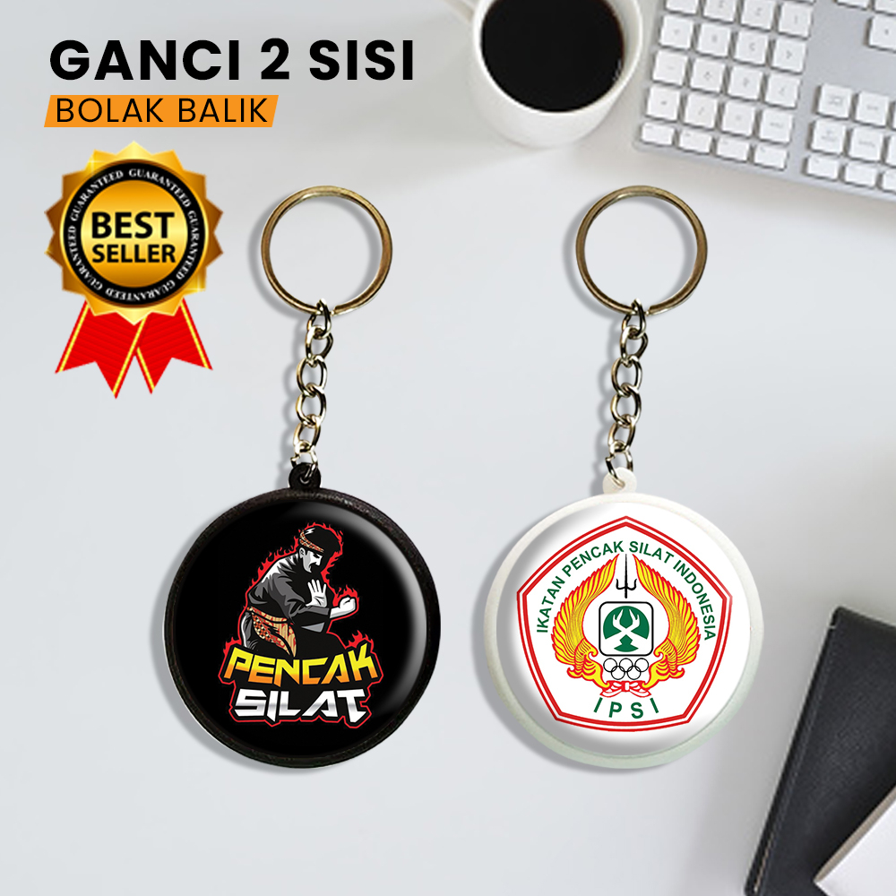 Jual Gantungan Kunci Pencak Silat Logo Ipsi Souvenir Ganci Bulat