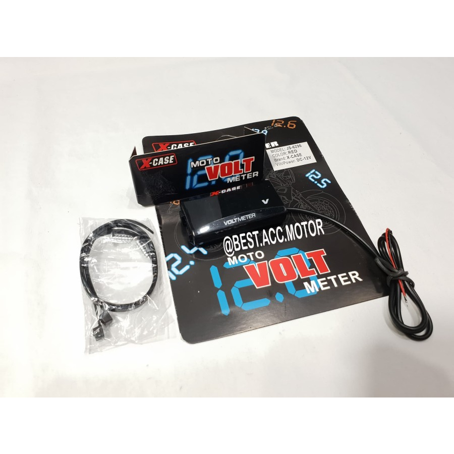 Jual VOLTMETER AMPERE AKI X CASE UNIVERSAL MOTOR MOBIL WARNA BIRU
