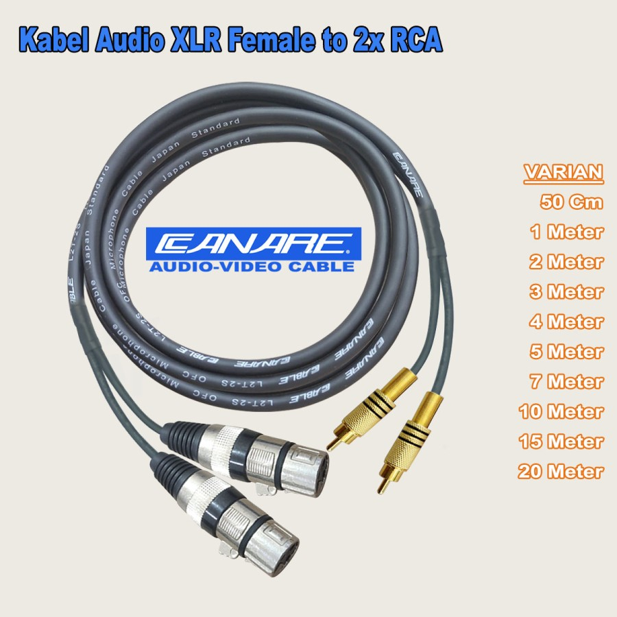 Jual Kabel Audio Kabel Power X Xlr Female To X Rca Gold Canare Juan Shopee Indonesia