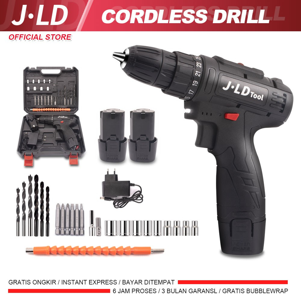 Jual JLD 12V mesin bor baterai bor jld 2baterai bor cas 1 set lengkap ...