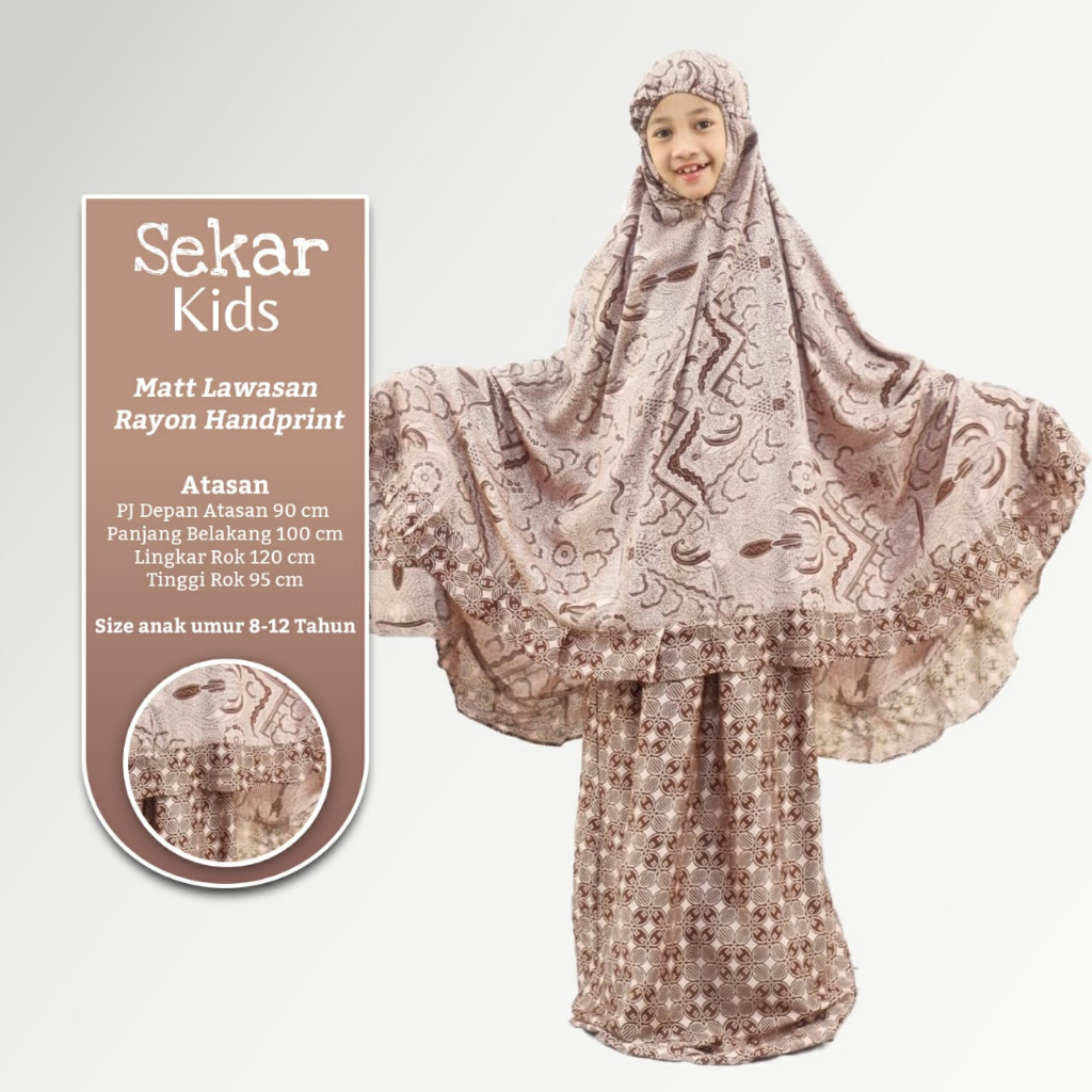 Jual Mukena Anak Umur 8-14 Tahun Mukena Motif Batik Mukena Motif Bunga ...