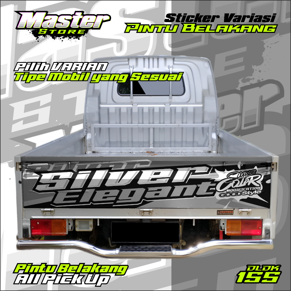 Jual Stiker Pintu Belakang Bak Pick Up SILVER ELEGANT Premium Full ...