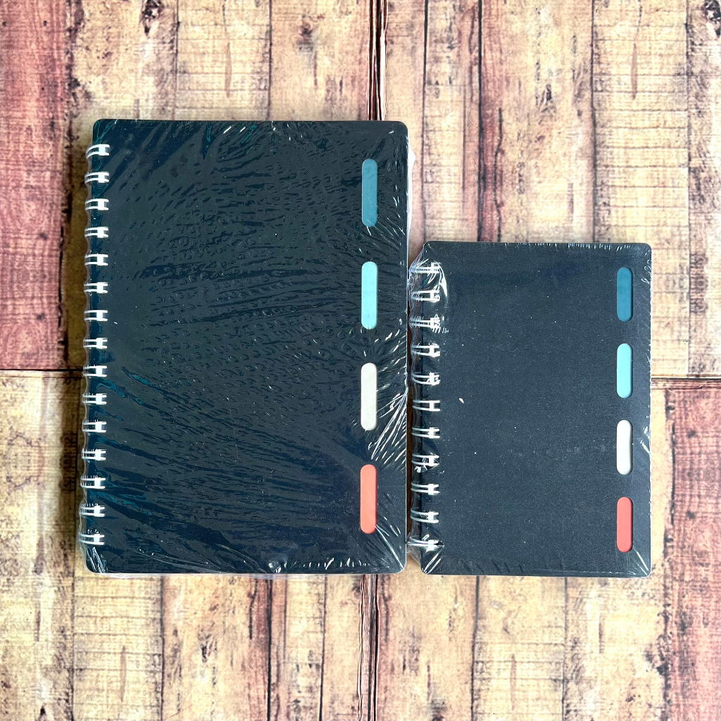 Jual Notebook Spiral A6 A5 Cover PVC Hitam 4 Lubang Index Oval ...