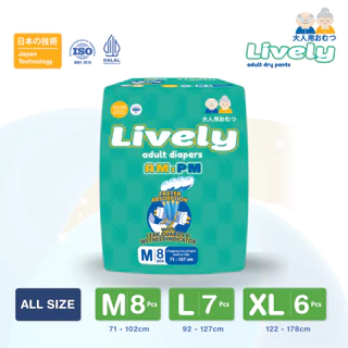 Lively Popok Dewasa Perekat Siang Malam AMPM Breathable Daya Serap Tinggi Anti Iritasi Anti Bakteri