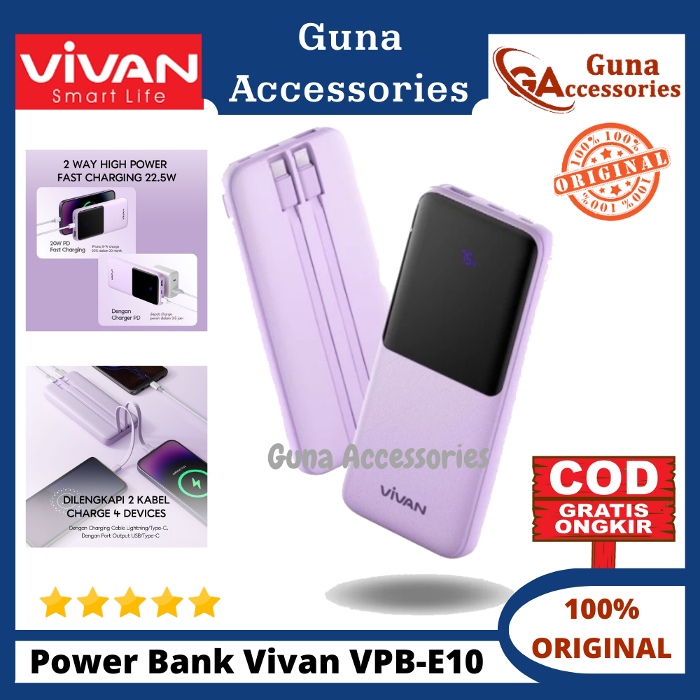 Jual Power Bank Vivan Mah Vpb E Fast Charging W A Way Pd