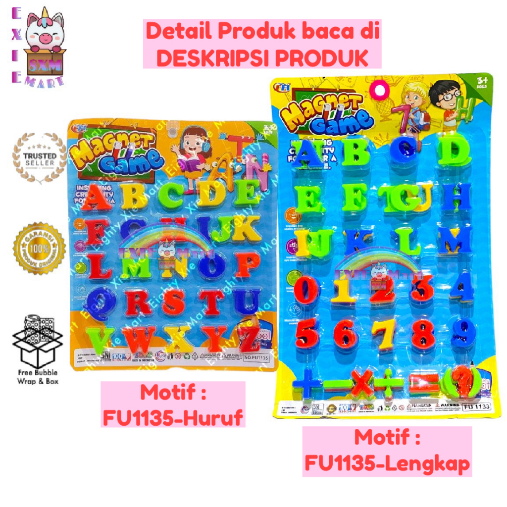 Jual MAINAN ANAK EDUKASI HURUF MAGNET ABC ANGKA TANDA BACA - MAGNET ...