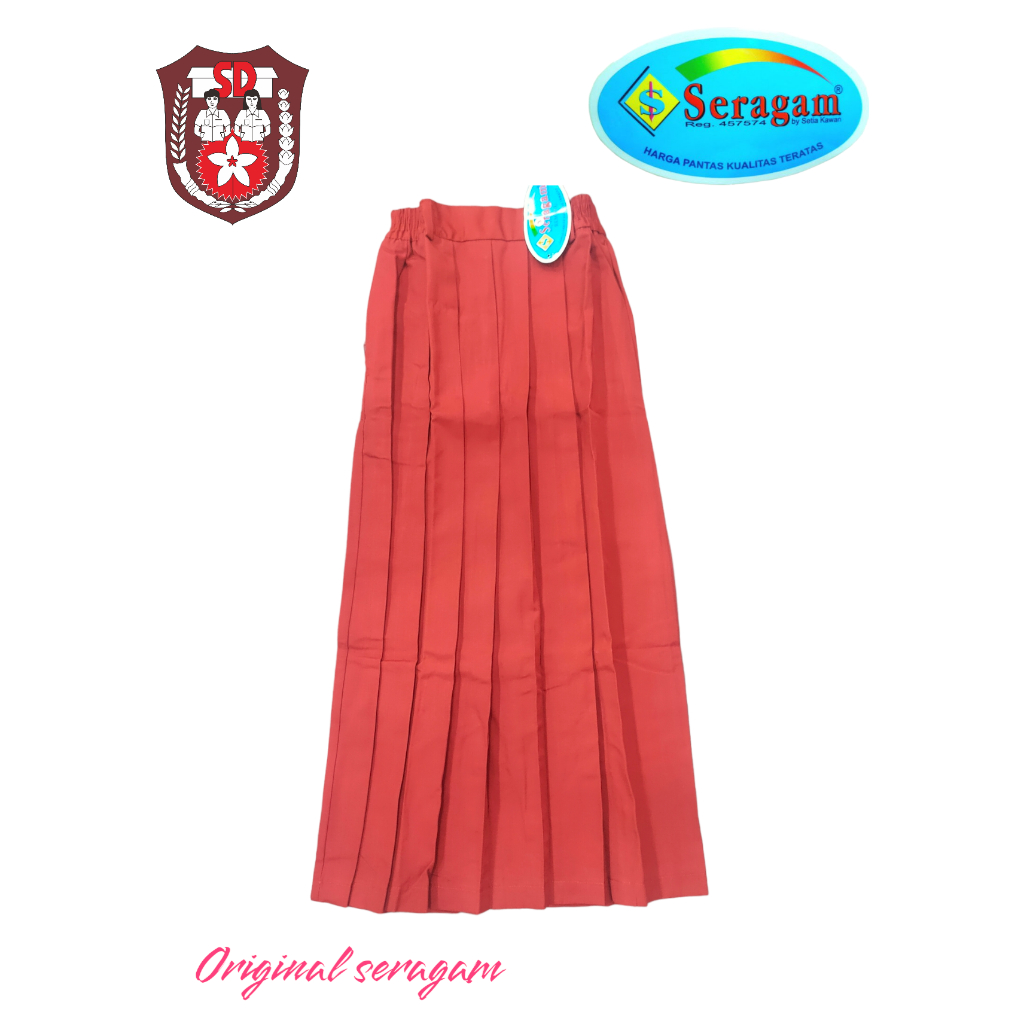 Jual ROK REMPEL PANJANG SD MEREK SERAGAM | Shopee Indonesia