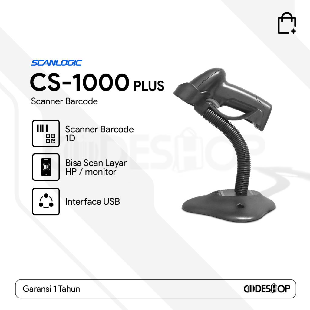 Jual Scanlogic CS1000 Plus Scanner 1D Scan Barcode Auto Scan Sense ...