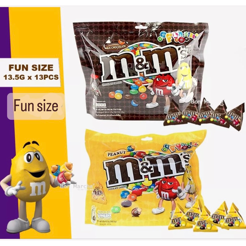 M&M 's FUN SIZE Chocolate/Peanut 13.5g X 13pkts