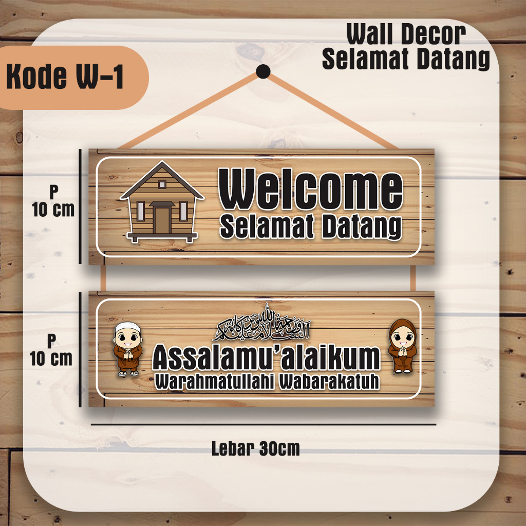Wall Decor Welcome 30x20cm Hiasan Dinding