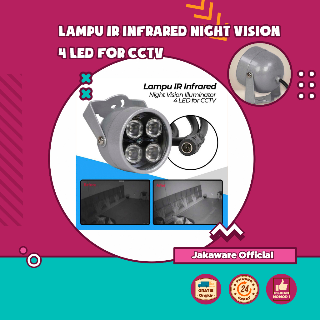 Jual LAMPU IR INFRARED NIGHT VISION ILLUMINATOR 4 LED WATERPROOF FOR