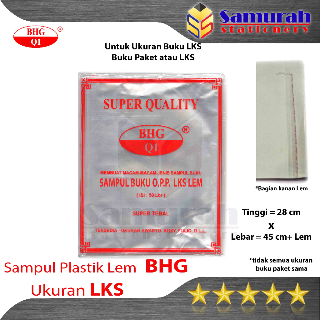 Jual Sampul Plastik Opp Lem Bhg Ukuran Lks Untuk Buku Paket Pelajaran