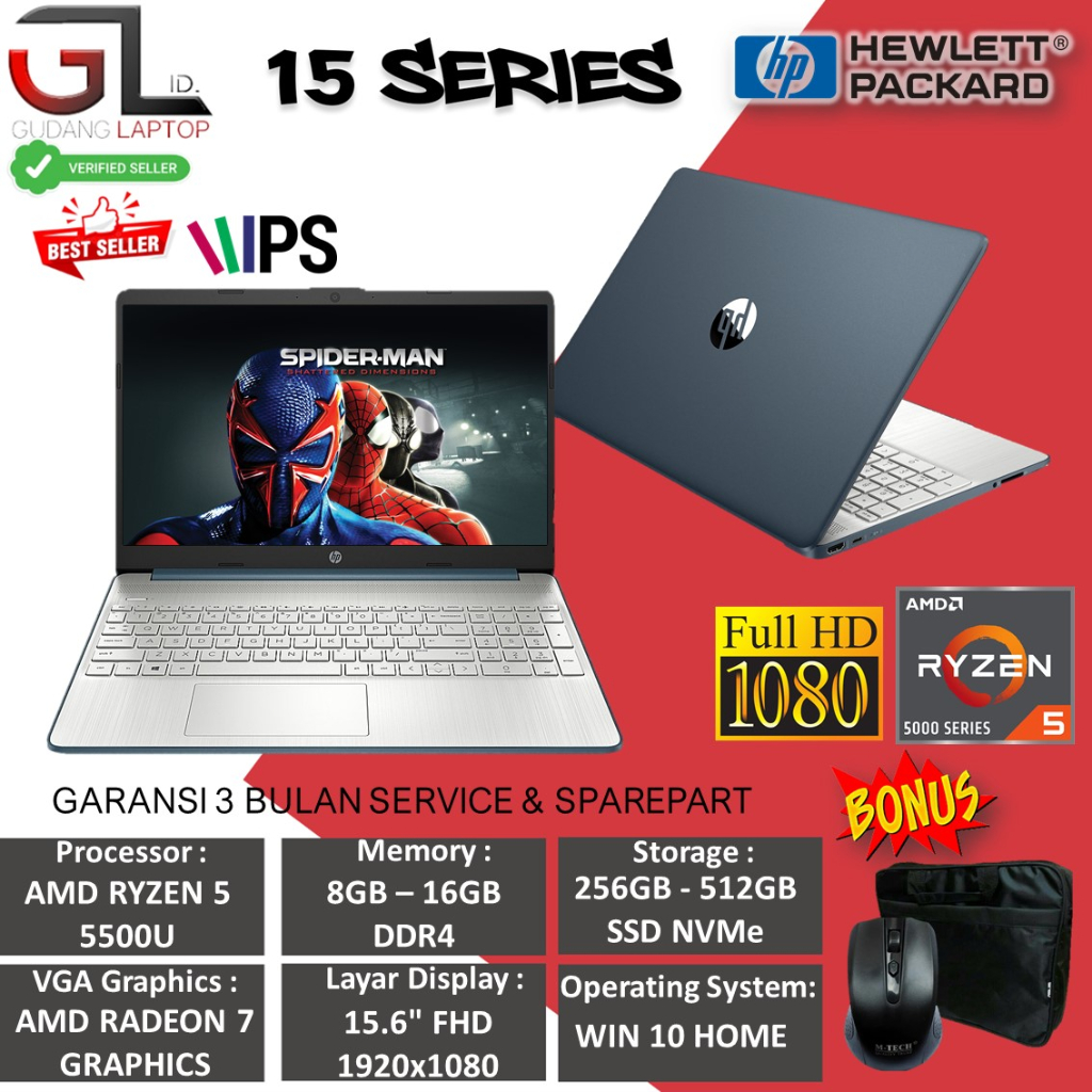 Jual Laptop Gaming Hp 15 Ef2126wm Amd Ryzen 5 5500u 16gb 512gb Ssd Radeon 7 15 Fhd Windows 10 4283