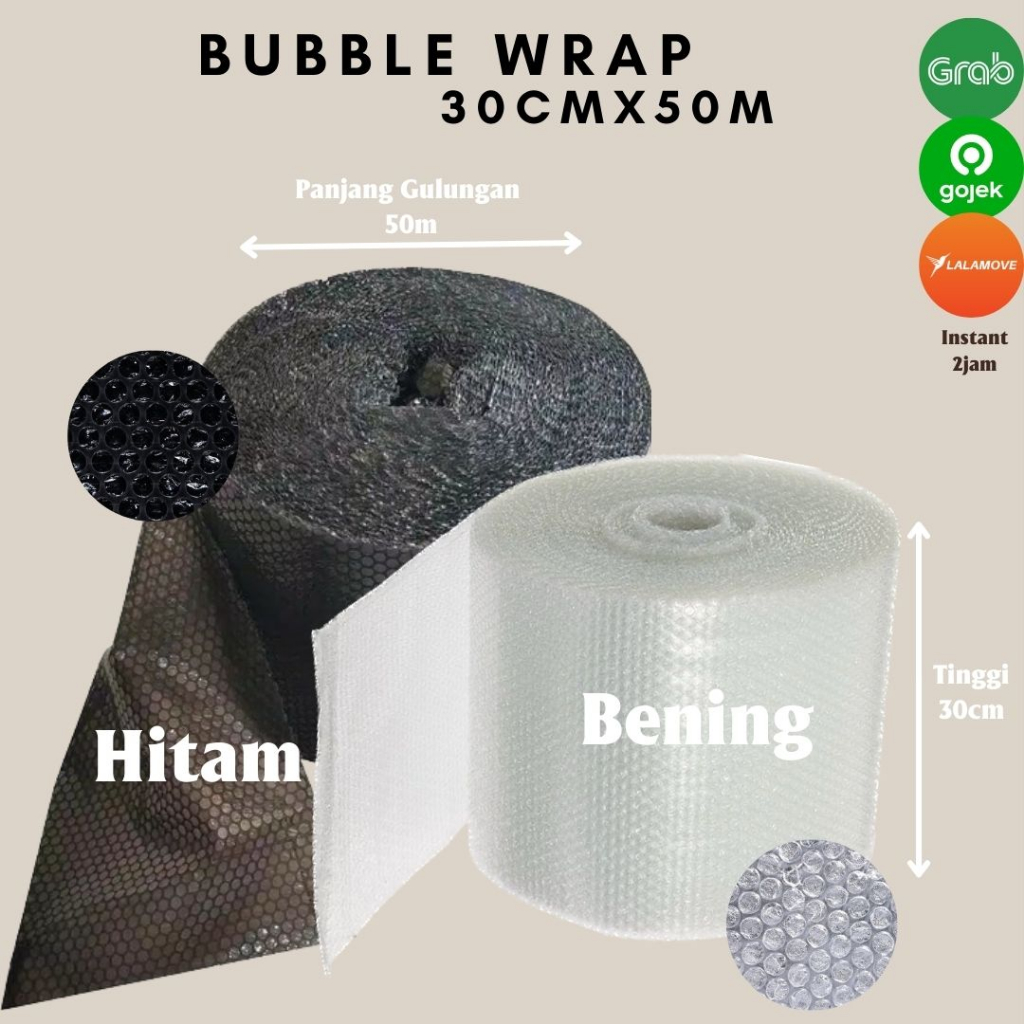 Jual bubble wrap 30cm X 50Meter / bubble wrap tebal potongan/ bubble