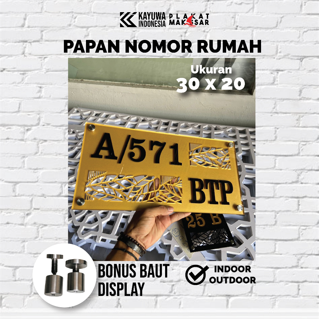 Jual Nomor Rumah Akrilik + Baut Display/Bisa Custom | Shopee Indonesia