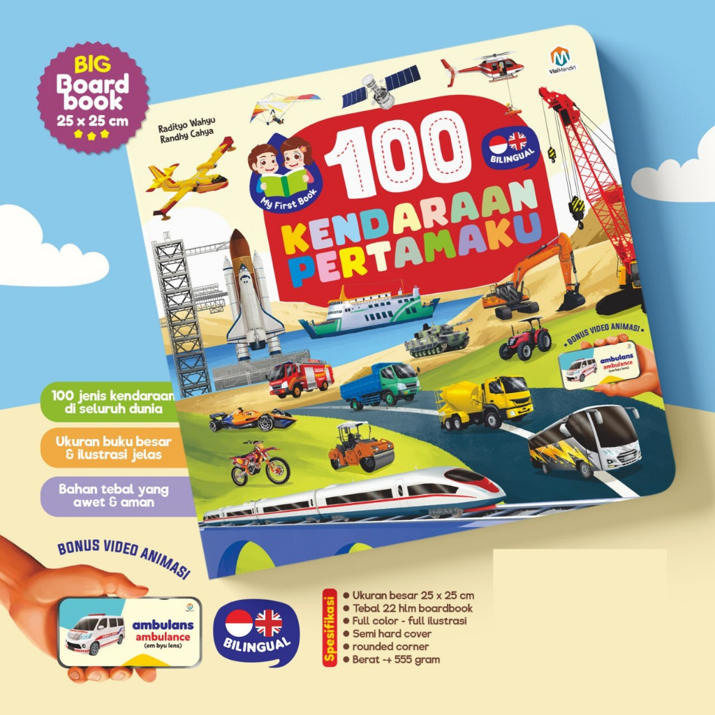 Jual Big Boardbook 100 Kata Kendaraan Pertamaku Buku Anak Umur 1 2 3 ...