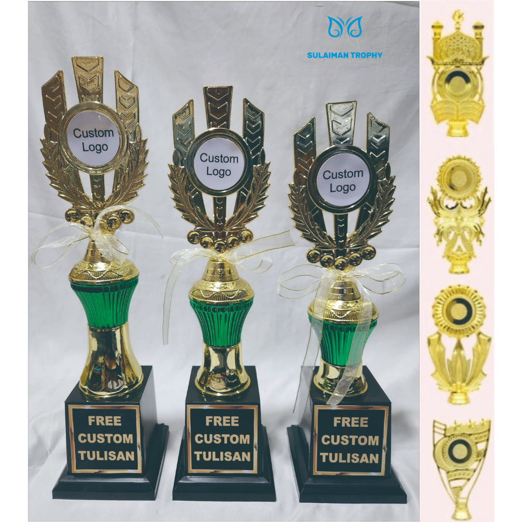 Jual Piala Murah Nozomi Hijau Set 1 3 Dengan Tulisan Logo Pita Shopee Indonesia 7820