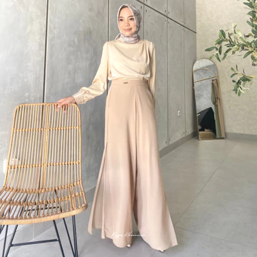 Bynissa JEHA KULOT Pakaian Wanita Bawahan Celana Panjang Kulot Highwaist Pants Ceruty