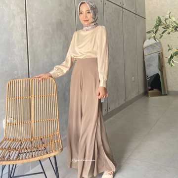 Bynissa JEHA KULOT Pakaian Wanita Bawahan Celana Panjang Kulot Highwaist Pants Ceruty