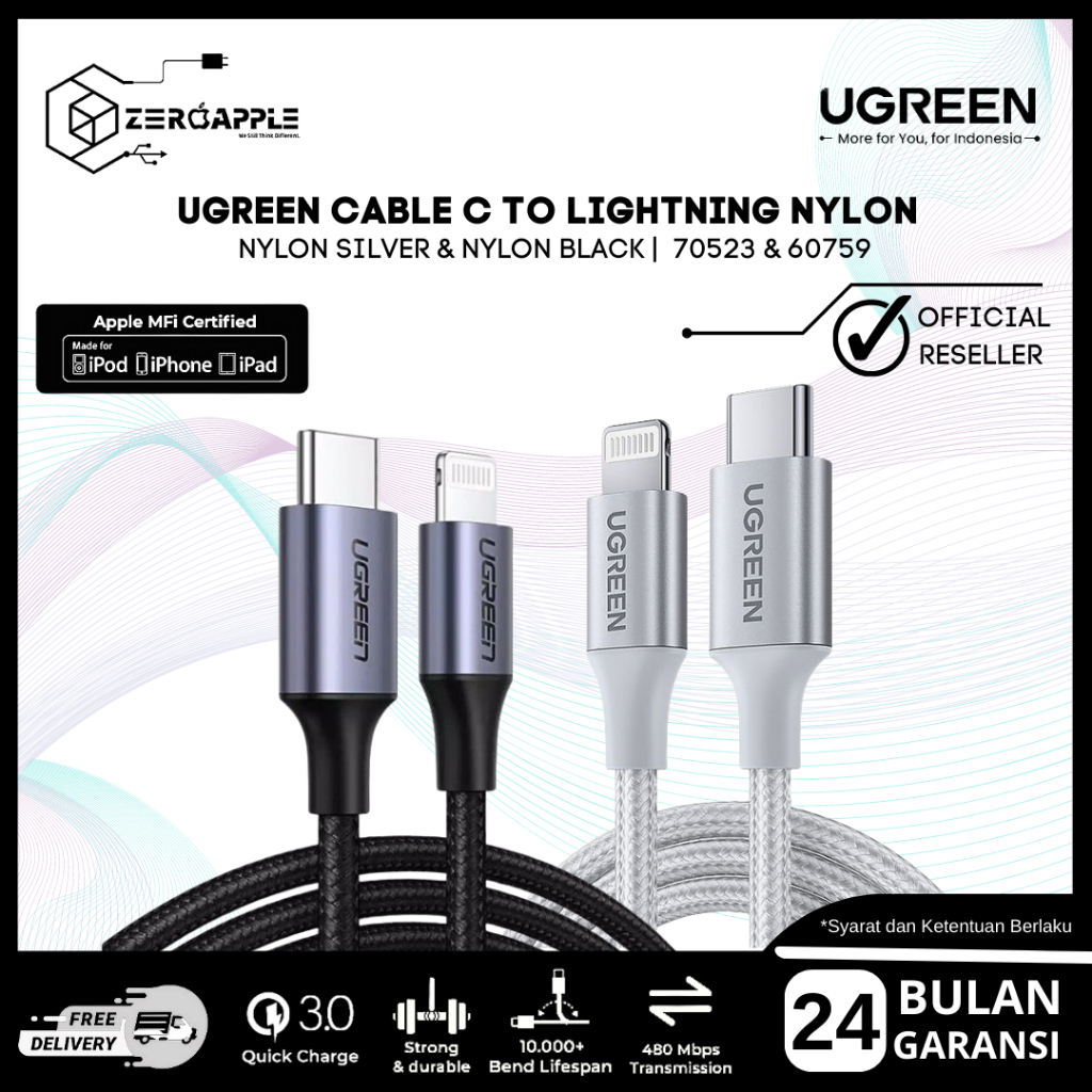 Jual Ugreen Kable Data Usb Type C To Lightning Iphone Mfi Usb C To C