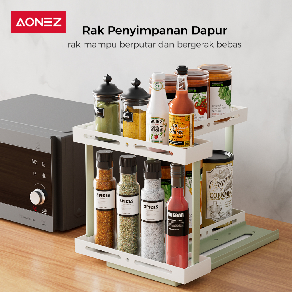 Jual AONEZ Rak Bumbu Dapur Rak Penyimpanan Dapur Rak Bumbu Rak Dapur 2 ...