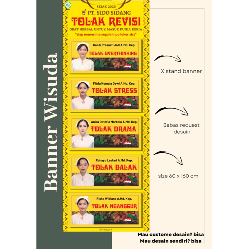 Jual Cetak X banner + tiang | X banner wisuda | X banner sidang