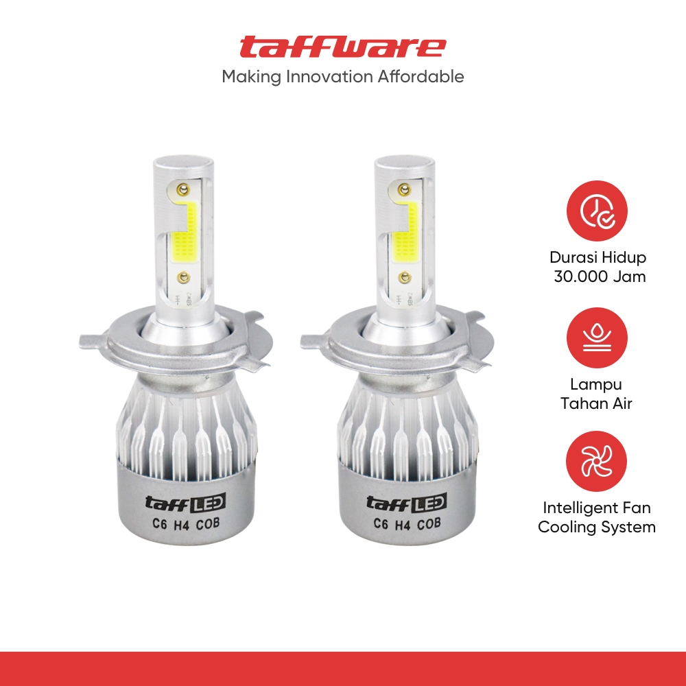 TaffLED Lampu Mobil Headlight LED H4 COB 2 PCS - C6