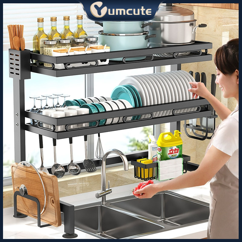 Stainless Steel Rak Pinggan Dish Rack Rak Dapur Rak Sinki Dapur Sink Dish  Drainer Storange Rack