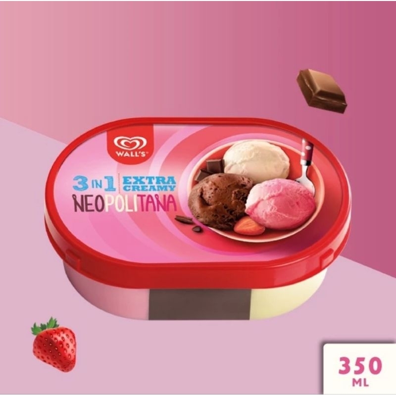 Jual Es Krim Walls Neapolitan Extra Creamy 350 Ml Shopee Indonesia 6956