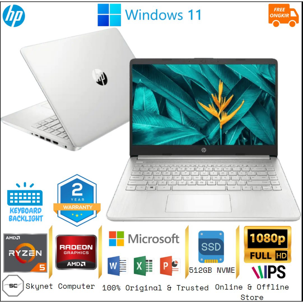 Jual Hp 14s Fq2002au Amd Ryzen 5 5625u Ram16gb Ssd512gb Amd Graphic Windows 11 Dan Ohs 2021 6191