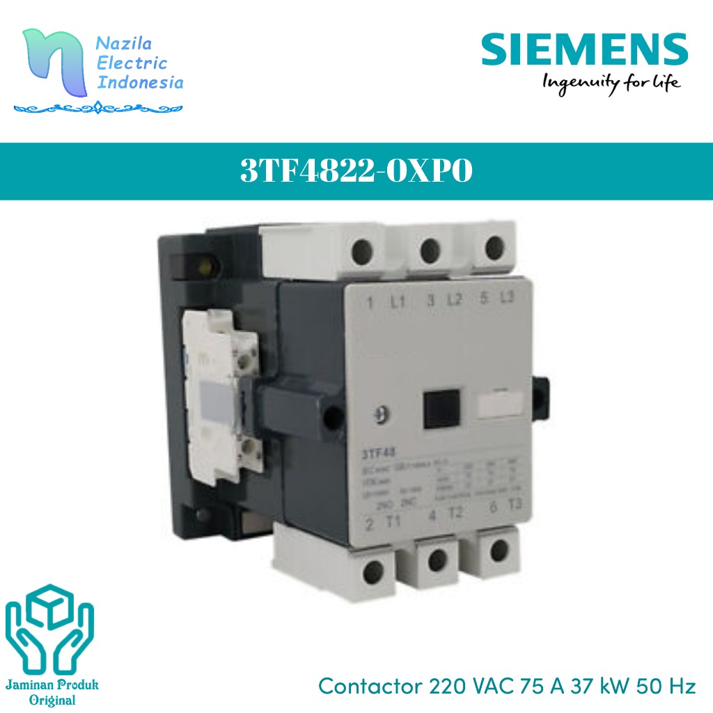 Jual Siemens Magnetic Contactor 3TF4822-0XP0 / 3TF48 22 0XP0 ...