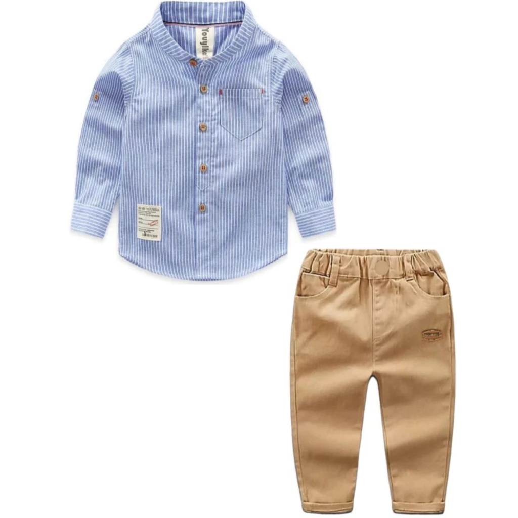 Setelan Kemeja Shanghai Anak Laki Laki Import Setelan Kemeja Anak Laki Laki 1 - 7 Tahun Pakaian Anak Terbaru Baju