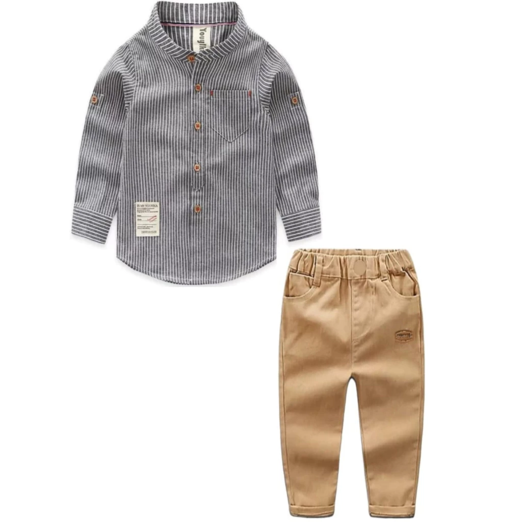 Setelan Kemeja Shanghai Anak Laki Laki Import Setelan Kemeja Anak Laki Laki 1 - 7 Tahun Pakaian Anak Terbaru Baju