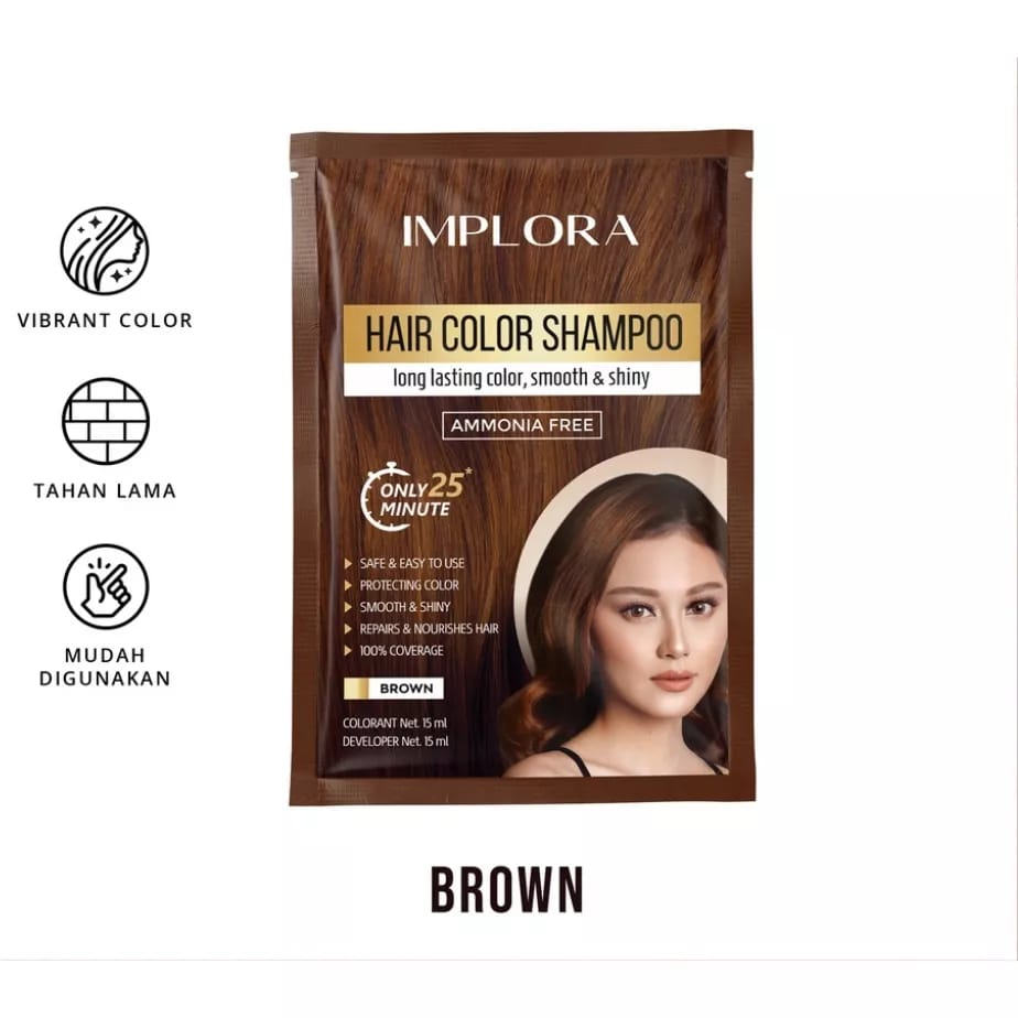 Jual IMPLORA Hair Color Shampoo 30ml Sachet | Shopee Indonesia