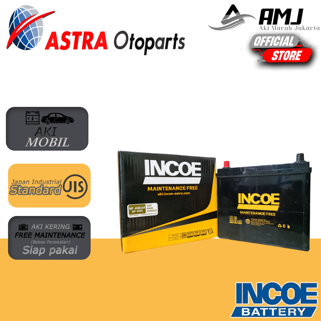 Jual Aki Mobil INCOE MF Astra Otoparts NS60 (Maintenance Free) Aki
