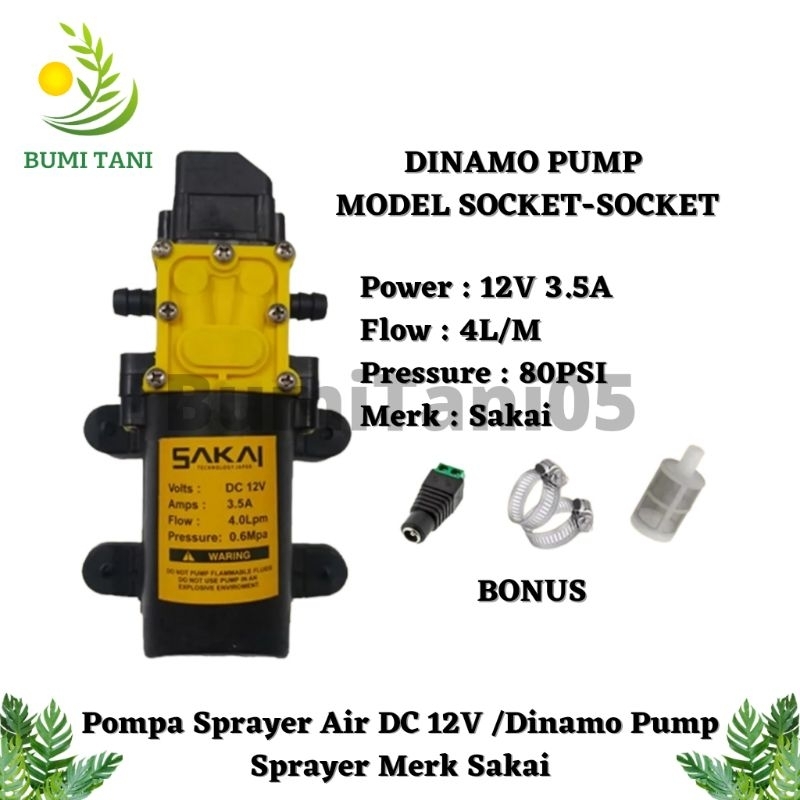 Jual Pompa Air Dc V Dinamo Pump Sprayer Steam Mobil Motor Taman Kebun