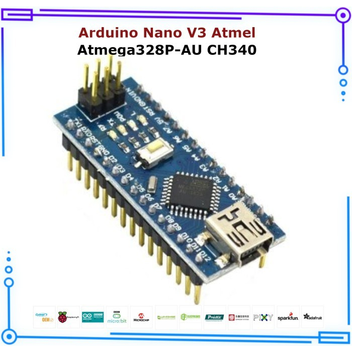 Jual Arduino Nano V3 Atmel Atmega328P-AU CH340 | Shopee Indonesia