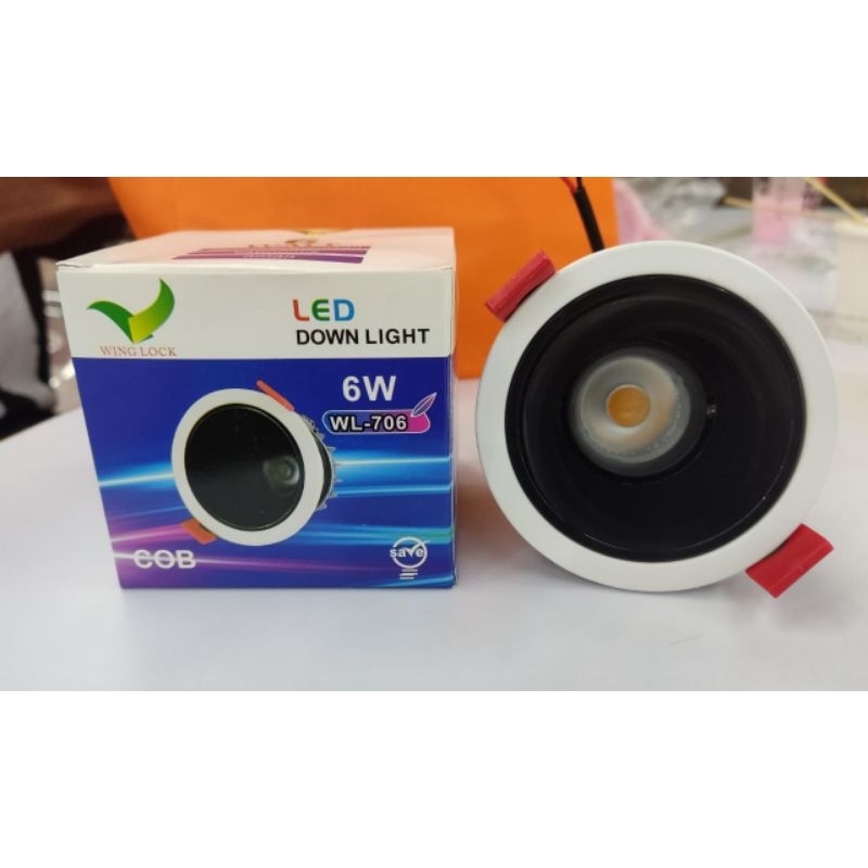 Jual Lampu Downlight LED 6 Watt Wing lock WL 706 COB Cahaya/ kuning ...