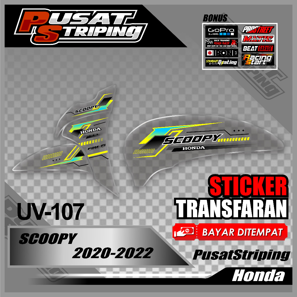 Jual Stiker Transparan Scoopy 2020,2021,2022 // Striping Scoopy Motif ...