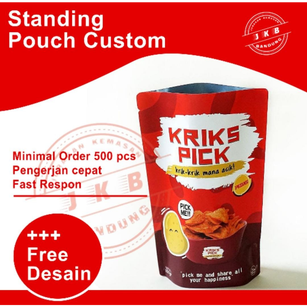 Jual STANDING POUCH CUSTOM MINIMAL ORDER 500 PCS UKURAN KECIL & BESAR ...