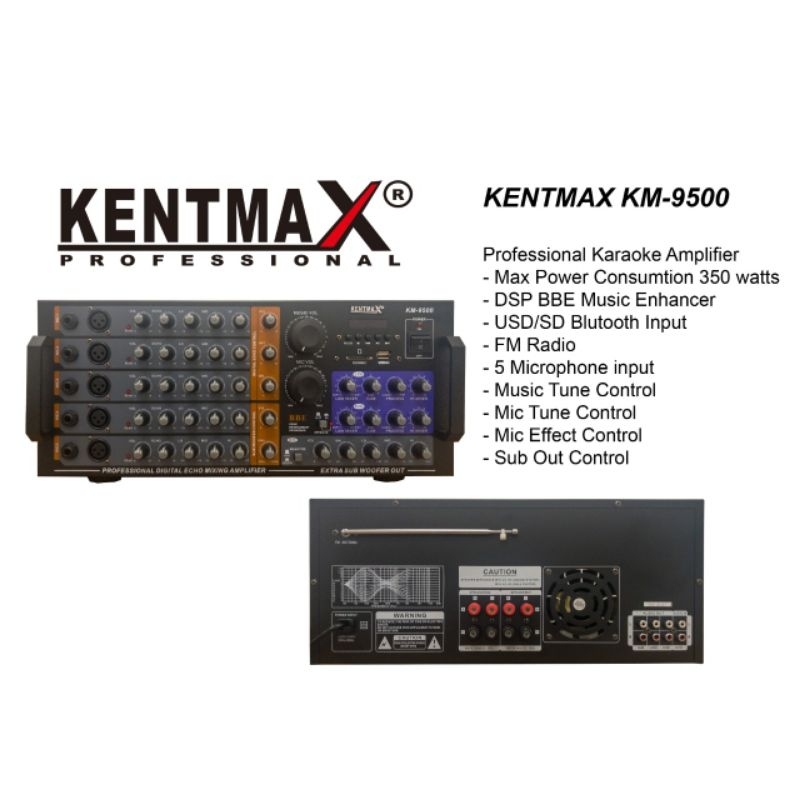Jual PROFESIONAL KARAOKE AMPLIFIER AMPLI AMPLY KENTMAX KM 9500 KM 9500