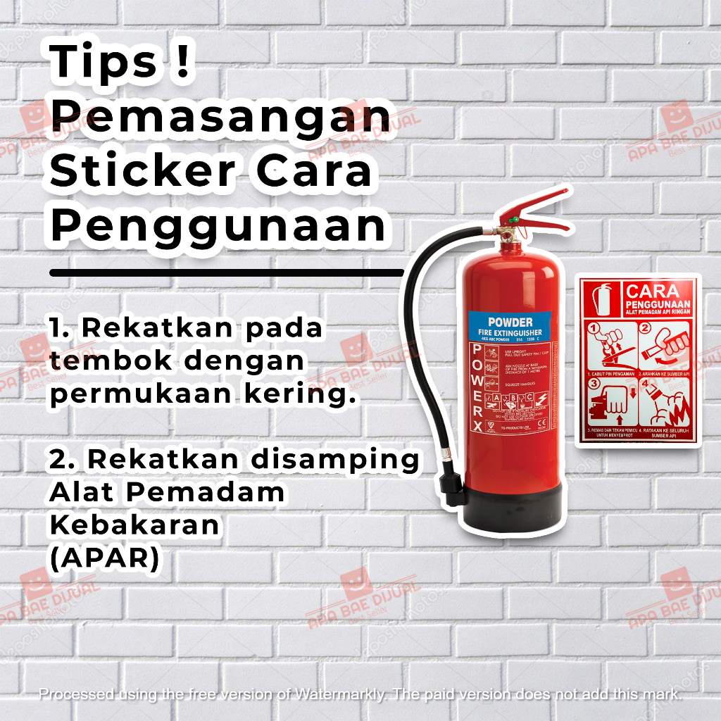 Jual Sticker | Stiker Cara Penggunaan Apar | Pemadam Kebakaran | Shopee ...