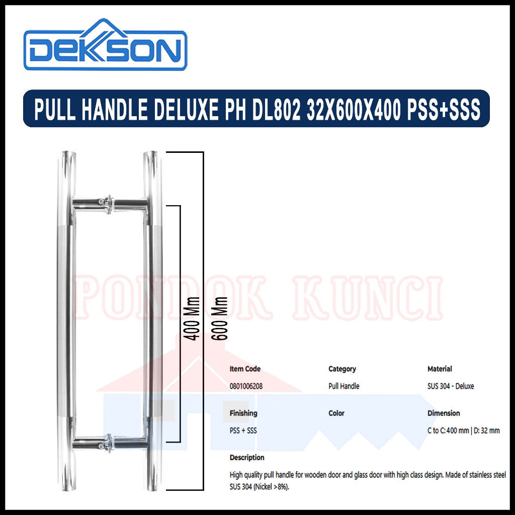Jual Gagang Tarikan Pintu Pull Handle Dekkson PH DL 802 32X600X400 PSS ...