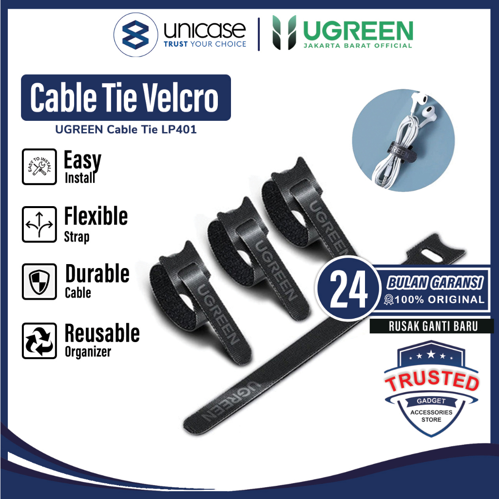 Jual Cable Tie Velcro Strap UGREEN Pengikat Perekat Tali Organizer