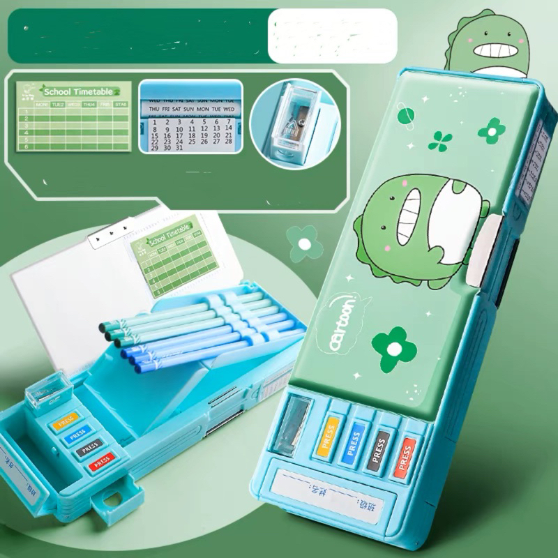 Jual multifunction pencil box kotak pensil multiguna double layer 2 ...