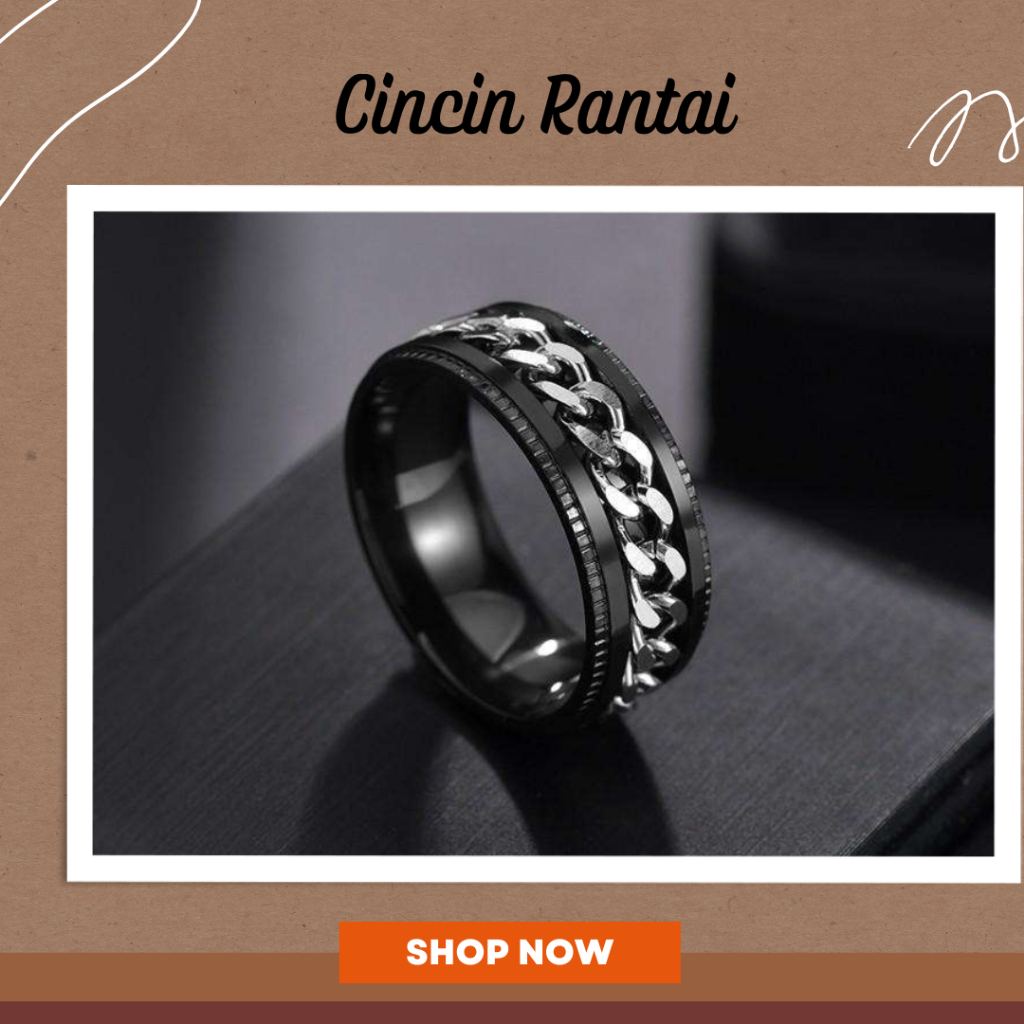 Jual Cincin Titanium Pria Rantai Keren Anti Karat | Shopee Indonesia