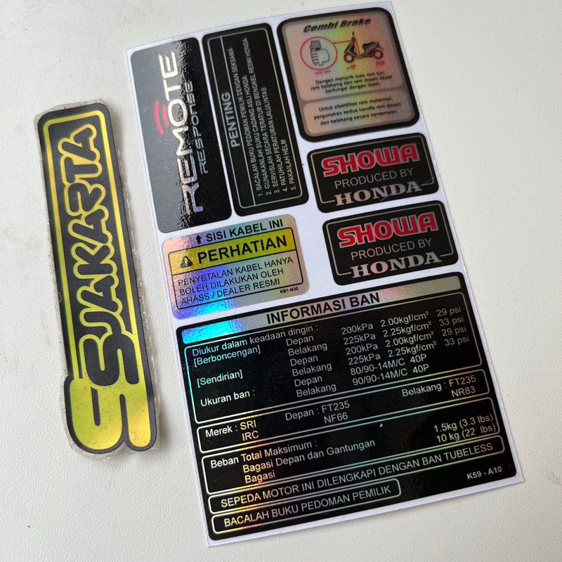 Jual STIKER STICKER PENTING PERINGATAN HONDA MATIC SET | Shopee Indonesia