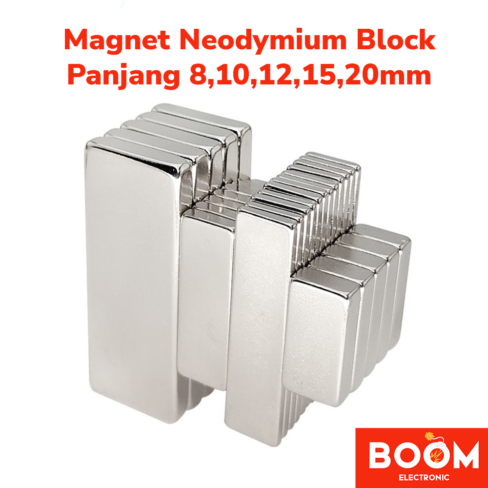 Jual Magnet Neodymium Block Panjang 8mm , 10mm,12mm ,15mm dan 20mm ...