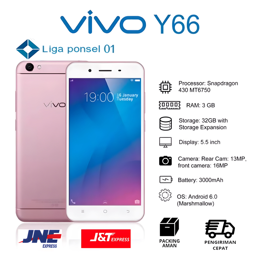 Jual VIVO Y66 FULL SET TERBARU 4/64 GB BERGARANSI 4G | Shopee Indonesia