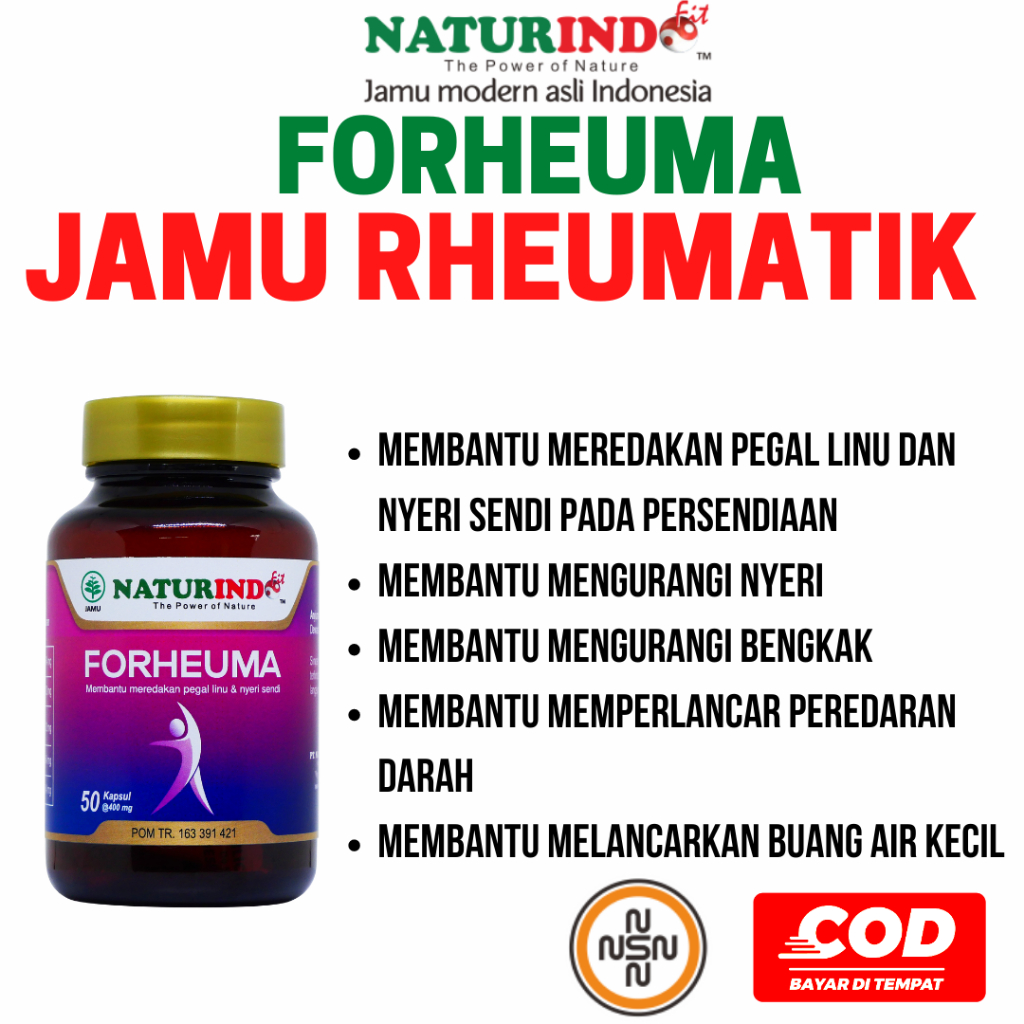 Jual Forheuma Rematik Nyeri Sendi Herbal Naturindo Kapsul Shopee Indonesia